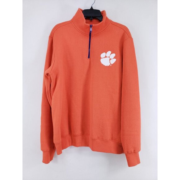 Clemson Tigers Half Zip Pullover Men's Size Medium Orange - Picture 1 of 7